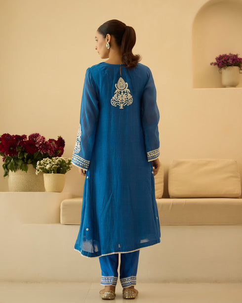 Blue Jasmine – Dori Embroidered A-Line Suit Set